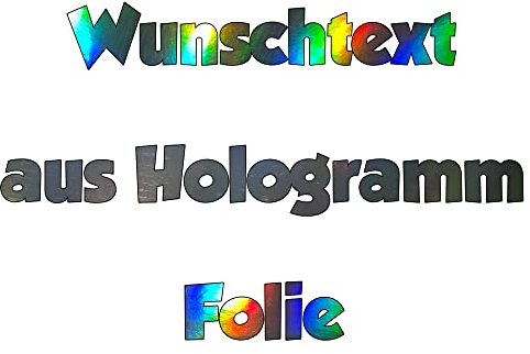 Generisch Hologramm WUNSCHTEXT Aufkleber selbst gestalten 👉 Länge: ab 15cm, 2-zeilig möglich Lieferzeit 2 bis 3 Werktage