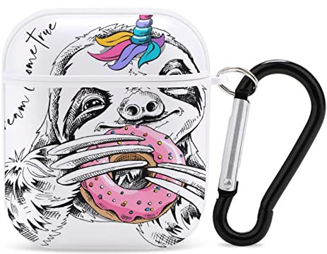 Airpods-Hülle Faultier Und Donut Airpod Hard Case Cover Kopfhörerhüllen Für Apple Airpods1 Airpods2