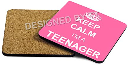 Keep Calm I'm a Teenager Coaster (Pink) by FT.