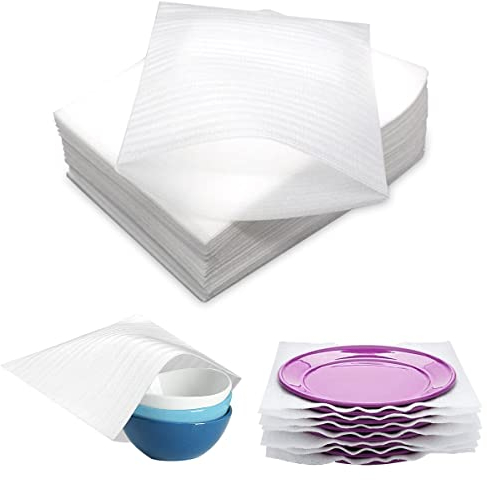 Geschirr Verpackungsmaterial,Pe Schaumfolie,50 Stk 30x30 cm Verpackungsmaterial Luftpolsterfolie Umzug Weiß,Schaumfolie für Umzugskartons Kartons Geschirr Schaumfolie Schaum Beutel