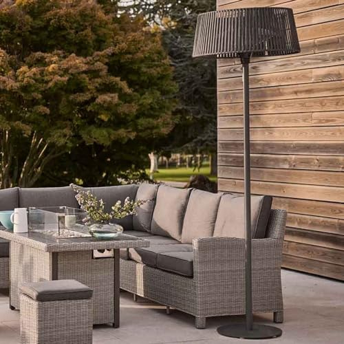 Kalos Plush Electric Heater Floor Standing - Double Frost Halogen Patio Outdoor Heater - 3 Heat settings with Remote Control Included