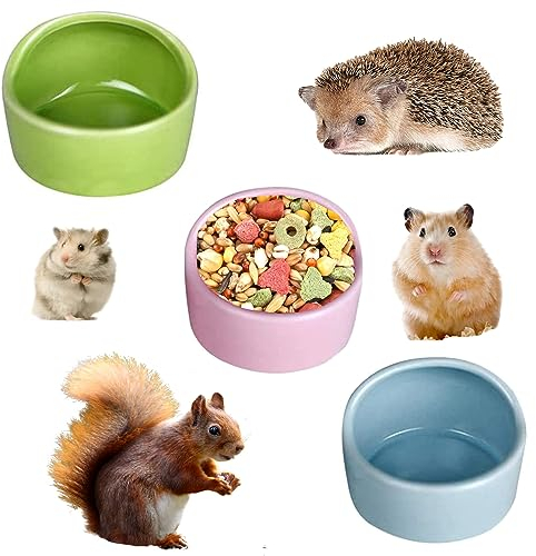 3 Stück Hamster Keramik Futterschalen, Anti-Biss Keramik Futterschalen, Keramische Hamster Futternapf, Keramik Futternäpfe, Keramik Napf für Haustiere, für Meerschweinchen-Hamster-Chinchilla-Haustiere