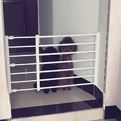 XCC Doorstop 42cm Nail-free Glue-free Telescopic Dog Plate and Dog Fence Balcony Isolation Door Fence Pet Fence (Color : Height 42cm, Size : Length 50-80cm)