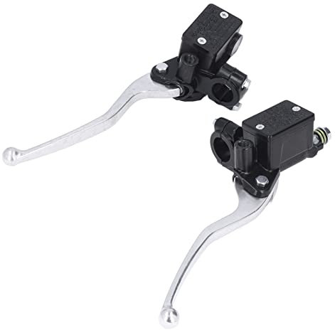 Brake Clutch Master, universelle rostfreie linke und rechte Bremskupplungspumpenhebel, 2 Stück, verschleißfest für 90 cc 110 cc 125 cc Fahrräder für Motorräder