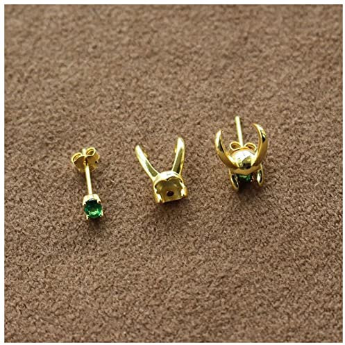 Ohrstecker Silber 925 Loki Helm Ohrringe Superheld Thor Loki Hörner Matching Stud Ohrring Set for Frauen Cosplay Requisiten Ohrringe Modeschmuck Ohrstecker Silber