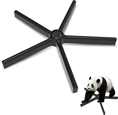 Silla de oficina pesada con base en cruz con capacidad de carga de 2500 kg, diseño en ángulo recto negro, marco de metal reforzado, ruedas universales y muelle de gas, base en cruz para sillas de