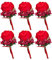 Uposao 6 Stück Hochzeit Braut Blumen Anstecker,Handgefertigte Rose Bräutigam Boutonniere Hochzeitsbrosche Blumenstrauß Korsage künstliche Blumen für Party Prom Männer Anzug Dekoration,Rot