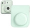 Kimyoaee Camera Case for Fujifilm Instax Mini 12 Instant Camera Cover, Leather Case with Removable Shoulder Strap (Mint Green)