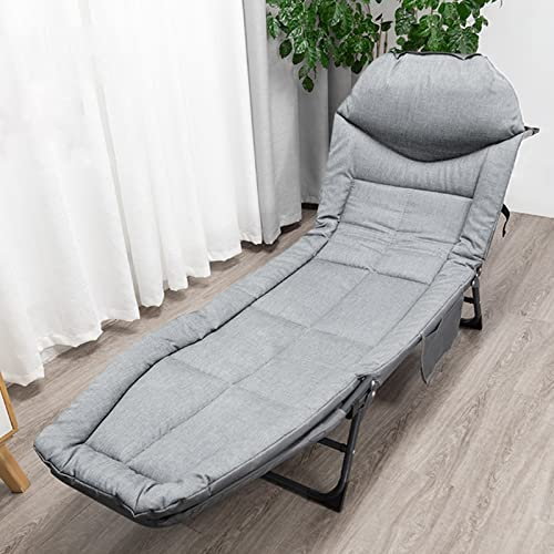 ITALS Luxus 6 Bein Karpfenliege Angelliege Liege Bedchair mit Matratze, Feldbett Klappbar Campingbett Sonnenliege, Campingliege Klappbett, 200x62cm 200cm Gray