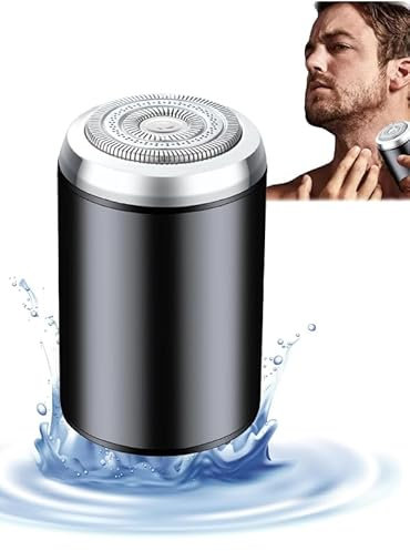 2025 Rasierer Herren Elektrisch, Tragbarer Mini Elektrorasierer Herren, USB Mini Rasierer, 2 in 1 Wasserdicht Tragbarer Mini Rasierer, Shaver Men für Zuhause, Reisen (Schwarz)