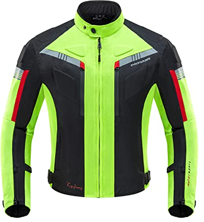 Zyxformis Chaqueta de moto impermeables,Motocicleta Chaquetas a prueba de viento Equipo de protección de cuerpo completo Blindado Otoño Verano Invierno para hombres
