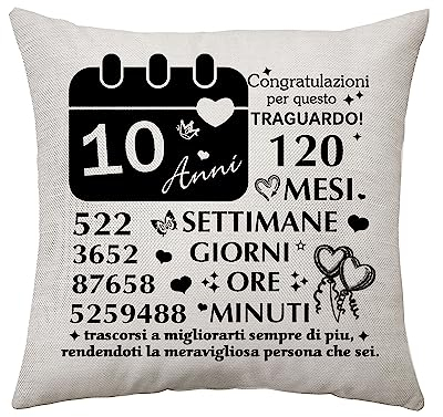 Regalos para 10 Años Niñas 10º Cumpleaños Decoración para Niños Cubierta Almohada 18 x 18 Pulgada Regalos para Niñas de 10 Años Regalos para Nieta Regalo para Hija 10 Cumpleaños (10 Años)
