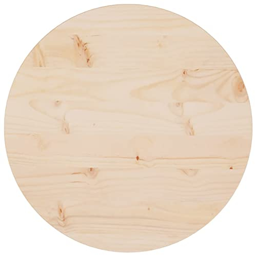 BULANED Tischplatte, Arbeitsplatte, Holzplatte, Schreibtischplatte, Waschtischplatte, Küchenarbeitsplatte, Ø50x2,5 cm Massivholz Kiefer