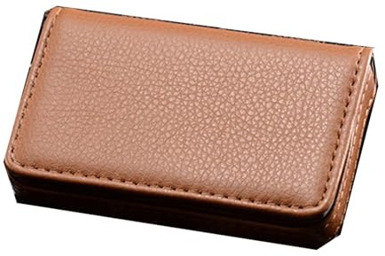 Aprikose Pu-Leder-Visitenkartenetui, magnetischer Namenskartenhalter, Brieftaschenhalter, geeignet für Männer und Frauen