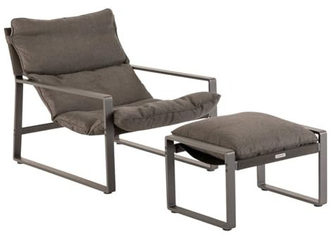 Hespéride - Fauteuil Relax de Jardin Lambinio Graphite en Aluminium en Acier traité en epoxy