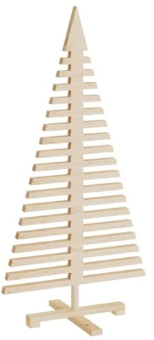 vidaXL Arbre de Noël en Bois pour décoration 120 cm Bois Massif de pin, Arbre de Noël, Sapin de Noël, Petit Arbre de Noël, décoration de Noël