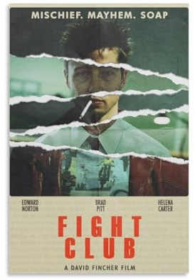 DAGUYS Fight Club klassisches Vintage-Filmposter, 10 Poster, coole Kunstwerke, Wandkunst, Leinwanddrucke, hängende Bilder, Poster, 20 x 30 cm