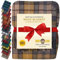BRAW CLANS TARTANS Decke aus 100 % reiner Wolle, warm, 188 x 157 cm, großes Schottenkaro, Fransen, weich, kariert, gemütlich, Sofa-Überwurf, Camping, Picknick, Reisedecke, Teppich (Buchanan Natur)