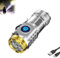 Mini-Taschenlampe mit dreiäugigem Monster, Three-Eyed Monster Mini Flash Super Power Flashlight, Mini LED Taschenlampe, Taschenlampe LED Aufladbar, Wasserdicht Taktische Handlampe mit 5 Modi (Silber)
