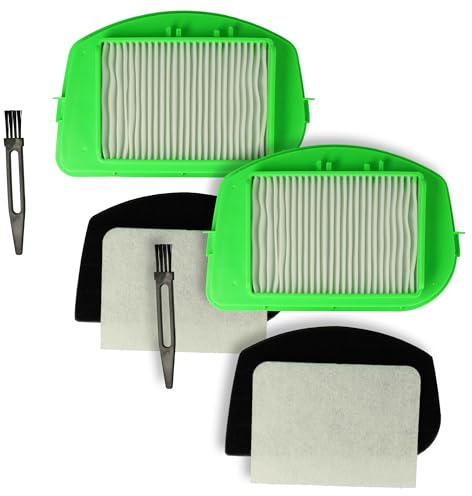vhbw Set filtro + pincel (8 uds.) compatible con Rowenta City Space Cyclonic RO2529WA4Q0, RO2529WA4Q1, RO2543, RO2522, RO2529WA aspiradora