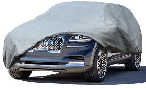 Leader Accessories Funda Completa para Coche, protección básica, 3 Capas, protección UV, Funda Transpirable para vehículo, Ajuste Universal (SUV-475x185x178cm,Gris)