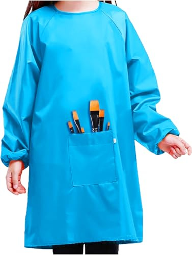 MESU Childrens Paint Smock Waterproof Long Sleeve | Fits ages 3-12, Machine washable, Ideal for painting Cooking