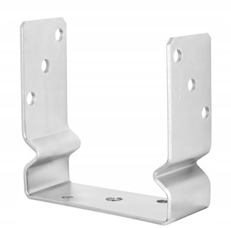 BK SHOP Pfostenträger U-Form Prägung zum Aufschrauben | Stützenfuß 151 x 150 x 60 mm | Pfostenanker Verzinkter Stahl 4 mm | Bodenanker für Holzpfosten | Pfostenschuh für Terrassen und Zäune