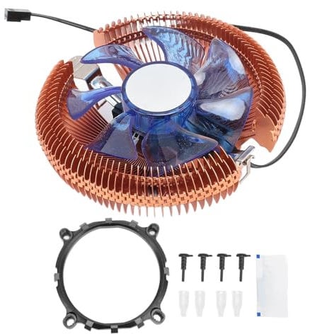 CPU Radiator Fan, 22dBA Low Noise DC 12V Aluminum CPU Cooler, Hydraulic Bearing CPU Radiator Fan with Dynamic Lighting Fit for LGA 775 1155 1156 1200