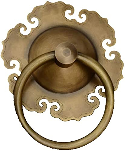 Heurtoir de porte, heurtoir de porte d'entrée, Heurtoir de porte en fourrure, raccords en cuivre antiques à fleurs hexagonales classiques, poignée de porte de contrôle de frappe for toutes les portes