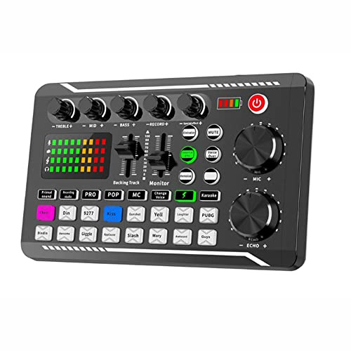 Lisher F998 Carte Son Microphone Son Interface Audio M¨¦Langeur Carte Son Console de Mixage Amplificateur pour T¨¦L¨¦Phone PC