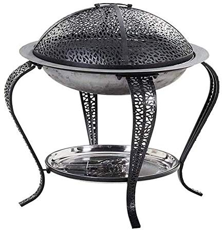 Große Feuerstelle, Außenkamin, Brenner, Kamin, Kohlenbecken, Garten, Terrasse, Licht, Feuerstelle mit Grill und Funkenfänger