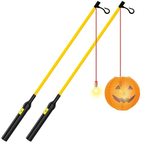 JSRHEEM Laternenstab Elektrisch 40cm für St. Martin, Laternenstab LED, Sankt Martin Laterne Kinder Elektrischer Stab für Laternenumzüge, Martinsumzüge (Schwarz2)