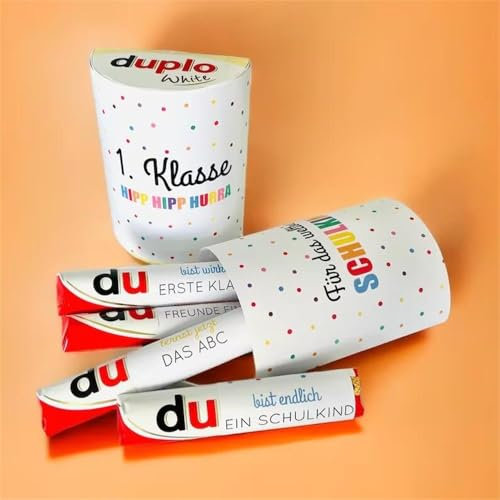 CJ&M AUFKLEBER SET - 27 Duplo Banderolen EINSCHULUNG SCHULKIND Schultstart Last Minute Geschenkidee