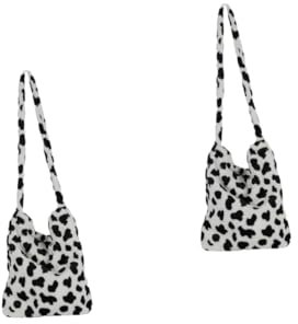 WRITWAA 2St Plüsch Umhängetasche Damenhandtasche Umhängetasche für Jugendliche Kühe Umhängetasche Tragetasche Beanie-Mütze kollegen schlüsselaufbewahrung Einkaufstasche lässige Handtasche