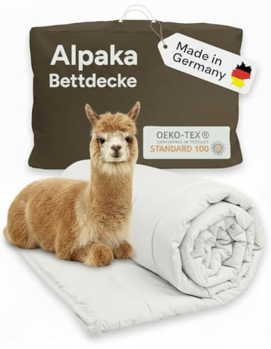 Alpaka Bettdecke 140x200 cm - Alpaka Decke für erholsamen Schlaf, temperaturausgleichend und nachhaltig (Sommerbettdecke, 140 x 200 cm)