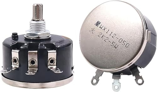 Single Cone Potentiometer, 2 stücke WX112 3W Drahtpotentiometer Einzeldrehung Variabler Widerstand Universal 100-47K Ohm 3 Pin DIY Baum Potentiometer Kit (Size : 3.3K Ohm)(4