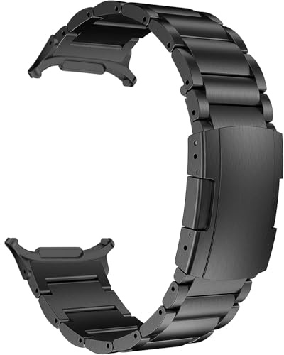 Titanarmband für Samsung Galaxy Watch Ultra 2/1, Leichtes 3‑Glieder,Schwarz | MaKTech, Armband mit Spaltfreiem Verbinder, für Samsung Galaxy Watch Ultra 2/1 47mm