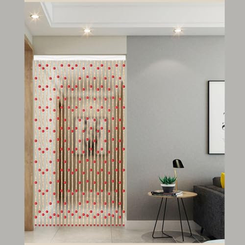 JNTFNE Perlenvorhang, Bambusvorhang für Türen, 70 x 180, 80 x 190, 90 x 200, 100 x 200, 120 x 210 cm, handgefertigt, Naturholz, Boho-Perlenvorhang, Raumdekoration, für Tür, Restaurant, Heimdekoration