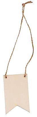 IWOWHERO Sheryl 100 Stück Holzanhänger in Flaggenform Quadratisch Zum Aufhängen Für Partys Beige