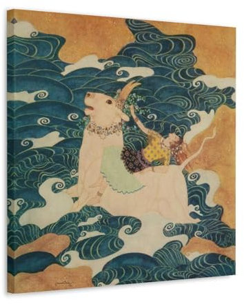 HAJIDEMA Edmund Dulac Kunstposter, mythische Kreatur, Leinwandgemälde, Wandkunst, dekoratives Bild, Drucke, moderne Dekoration, 60 x 60 cm