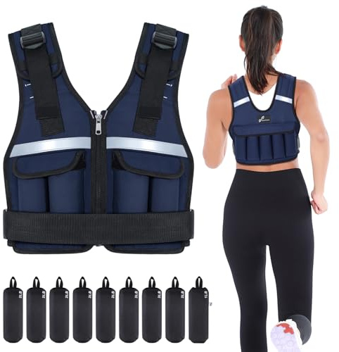 Sportneer Verstellbare Gewichtsweste 0,9-8kg/0,9–13,6kg/0,9–19kg | 16-in-1 Schnell Verstellbare Laufweste für Männer und Frauen, Krafttraining, Calisthenics und Gym
