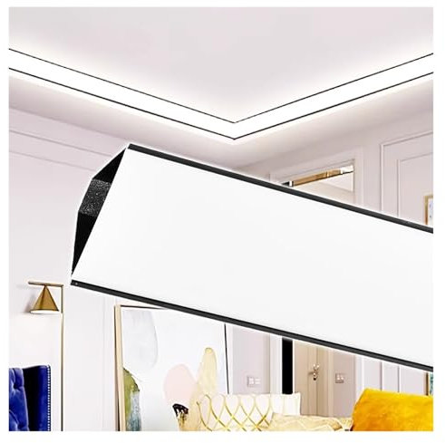 WWERTYY Lichtleisten-Profilschiene, Ersatzschlitz für Wand- und Decken-Trockenbauwände, dekorative Aluminium-Gesimsleiste (200 cm)