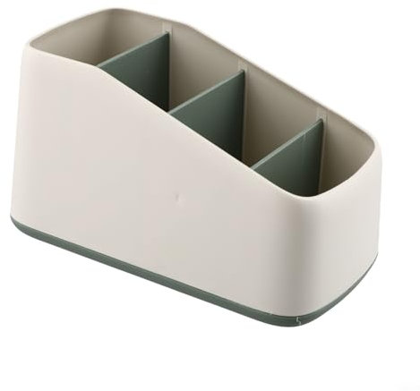 YJDOORPLAY 4 Grid Desktop Organizer Storage Box,TV Remote Control Holder,Table Tidy Case,Non Slip Bottom,for Home Office,for 18x9.9cm(green)