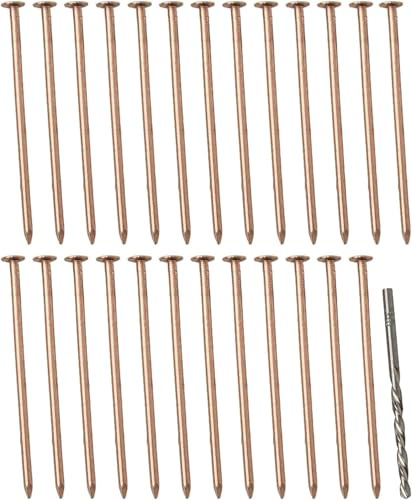 Daaxing Chiodi in rame da 10,2 cm con punta da trapano, set di punte per la rimozione delle radici del ceppo, chiodi in rame per la rimozione di ceppi e radici (25 pezzi)