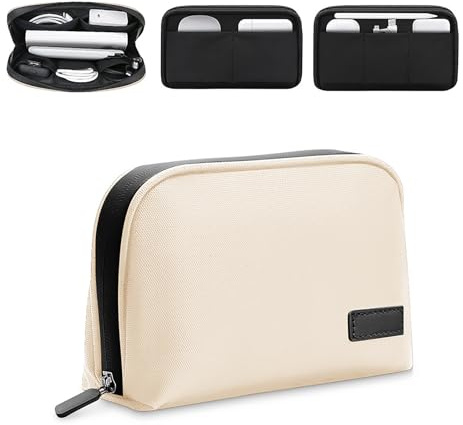 Vbvbip Large Capacity Electronics Organizer Bag - Tech Travel Cable Organizer Case for Charger, Power Bank, Cables, Earphones, Accessories - Portable Cord Management Pouch