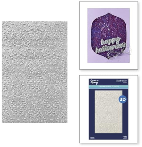 Spellbinders E3D-159 Damask 3D Embossing Folder from The Spooktacular Collection by Simon Hurley