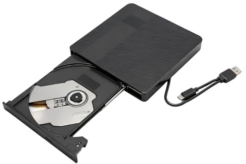 Ouitble Externes DVD Laufwerk USB 3.0 Type-C CD DVD +/-RW Brenner Optical Drive USB C CD Laufwerk für Laptop Desktop PC für WinsXP/2003/Vista/7/8.1/10.11/Linux/OS X