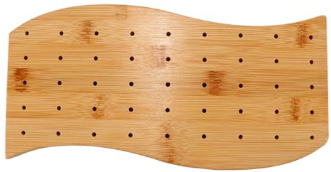 Alide Présentoir à brochettes en bois avec 45 trous, présentoir à apéritifs, présentoir à desserts, support à brochettes de fruits, 15 x 30 cm