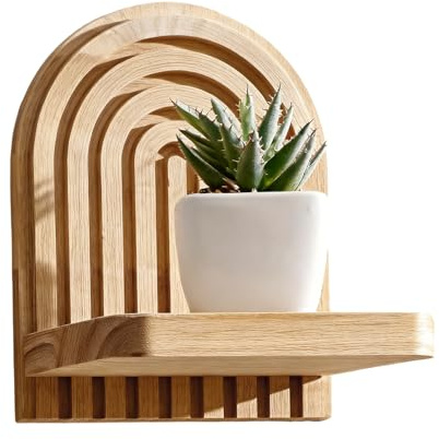 Display Wall Shelf,Rainbow-Shaped Organizer Stand | Wood Floating Wall Shelf for Books | for Living Room Bathroom Kitchen Den Lounging Meditation Plants Pot Crystal Book Photo Frames