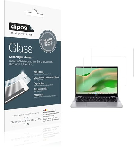 dipos I 2x Protection ecrán compatible avec Acer Chromebook Spin 314 CP314-2HN Verre souple Film Protecteur 9H
